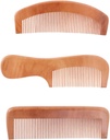 Minkissy 3pcs Peach Wooden Combs Natural Wood Hair Combs Anti-static Combs Half Moon Square Handle Shape Wooden Combs