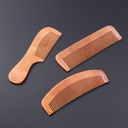 Minkissy 3pcs Peach Wooden Combs Natural Wood Hair Combs Anti-static Combs Half Moon Square Handle Shape Wooden Combs