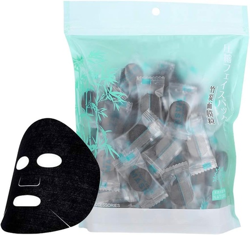 [TA-515171010] عرض طه فوطه كبسوله مضغوط قطن ١٠٠ قطعة علي شكل قناع فحم